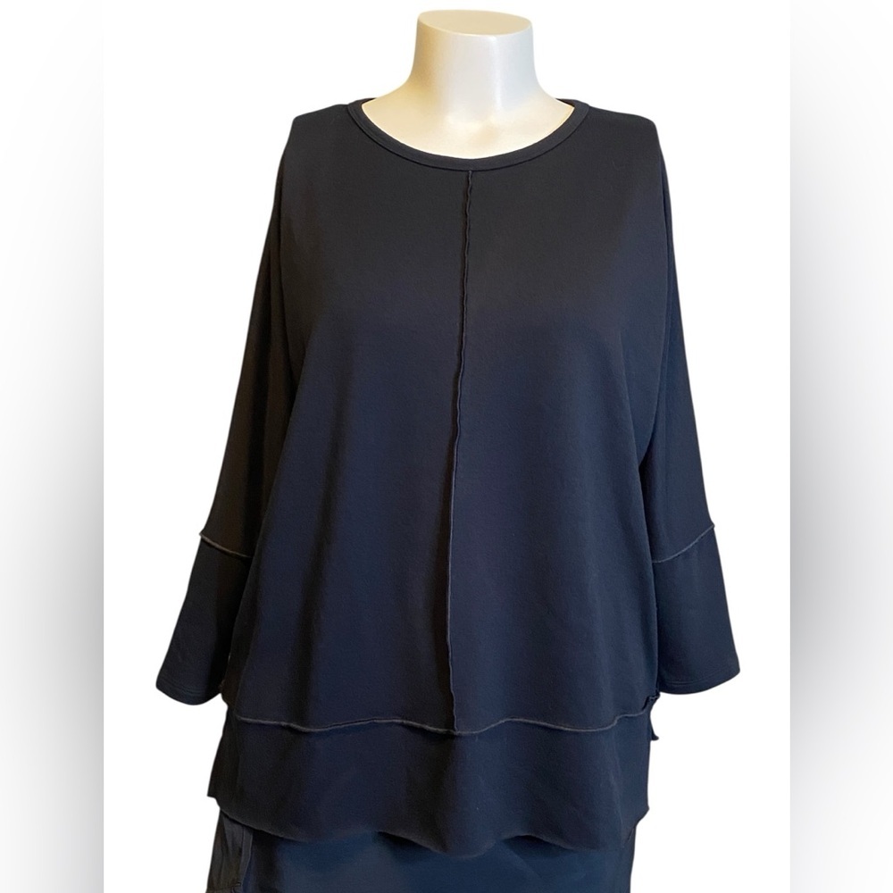 SPANX Perfect Length Black Oversized Dolman Sleeve Workout Top Women’s Size M